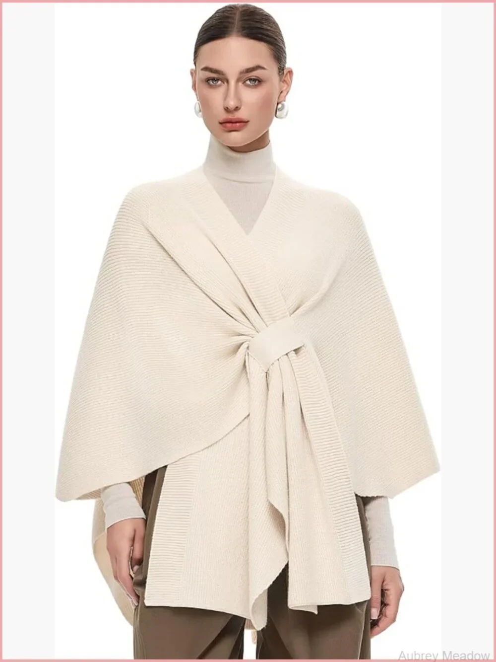 Elegant Shawl Wrap Poncho Open Front Soft Versatile Knit